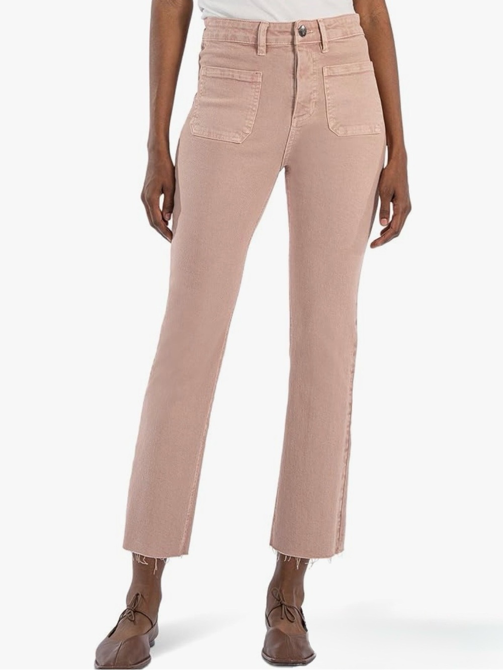 Kut from the Kloth Dusty Rose Cropped High Rise Straight Jeans - Picture 2 of 13
